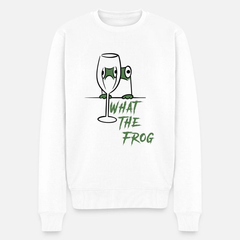 What the frog - Pull Premium bio Homme - blanc
