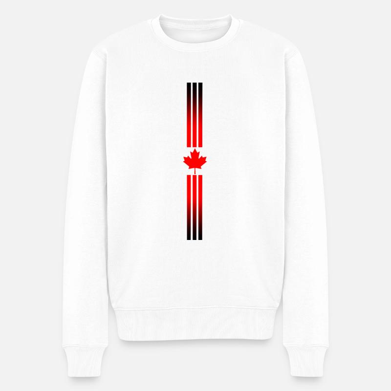 Logo rotes Blatt Kanada - Männer Premium Bio Pullover - Weiß