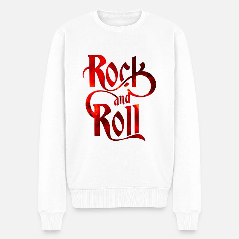 Rock and Roll - Pull Premium bio Homme - blanc