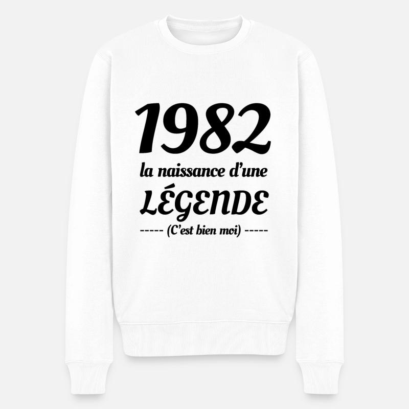 1982 NAISSANCE D’UNE LÉGENDE - Pull Premium bio Homme - blanc