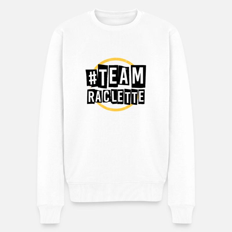 Raclette Mannschaft - Männer Premium Bio Pullover - Weiß