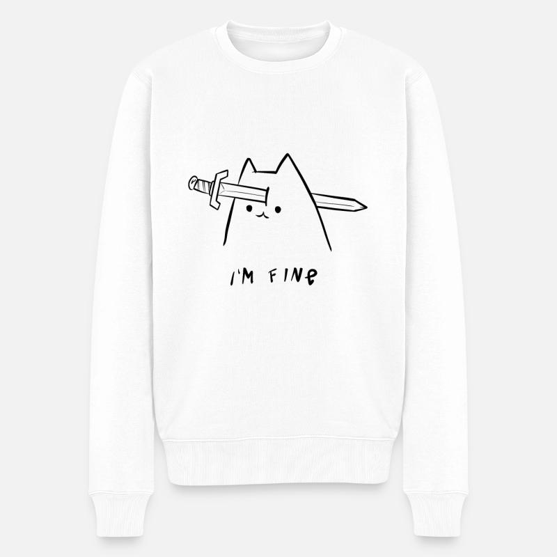 Es geht mir gut - Männer Premium Bio Pullover - Weiß