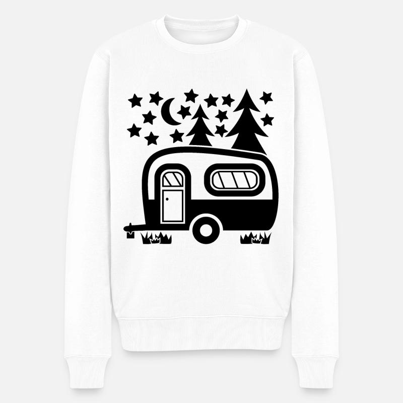 Wohnmobil Wohnwagen - Männer Premium Bio Pullover - Weiß