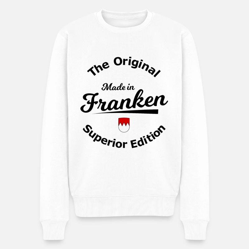 Geboren in Franken - Männer Premium Bio Pullover - Weiß