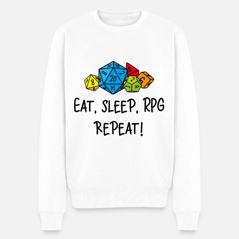 Eat, sleep, RPG, repeat - Pull Premium bio Homme - blanc