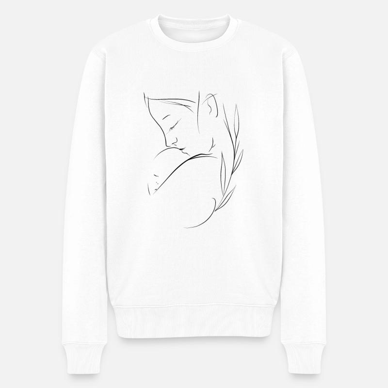 Maman aime son bébé - dessin style brouillon - Pull Premium bio Homme - blanc