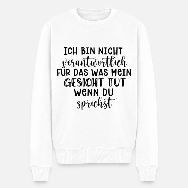 Ich bin nicht verantwortlich - Männer Premium Bio Pullover - Weiß
