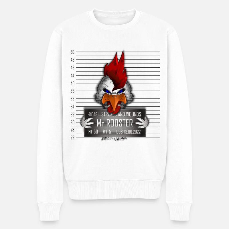 Herr Hahn - Männer Premium Bio Pullover - Weiß