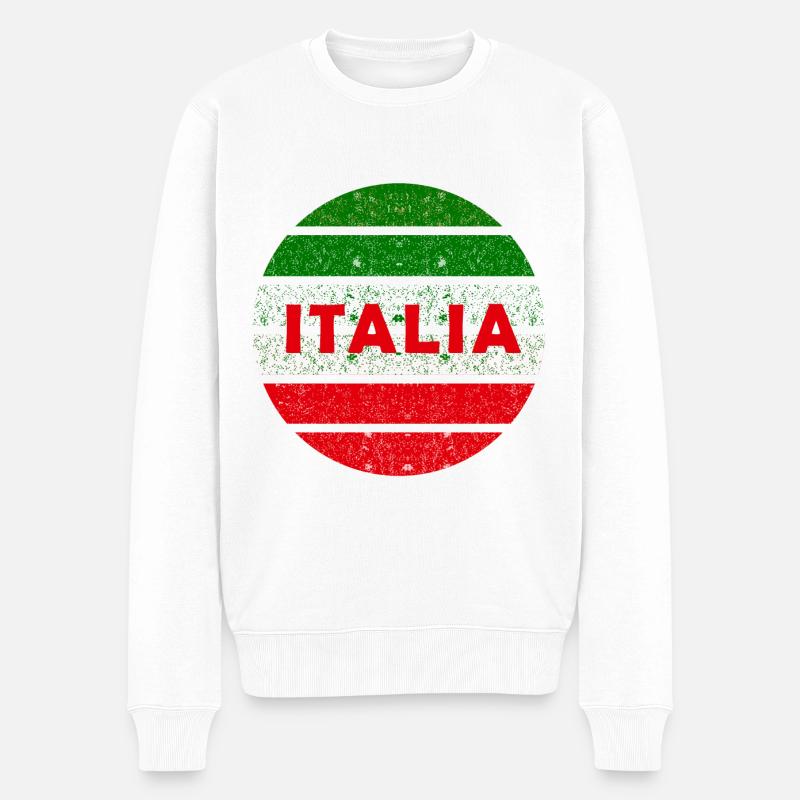 Italien Fans - Männer Premium Bio Pullover - Weiß