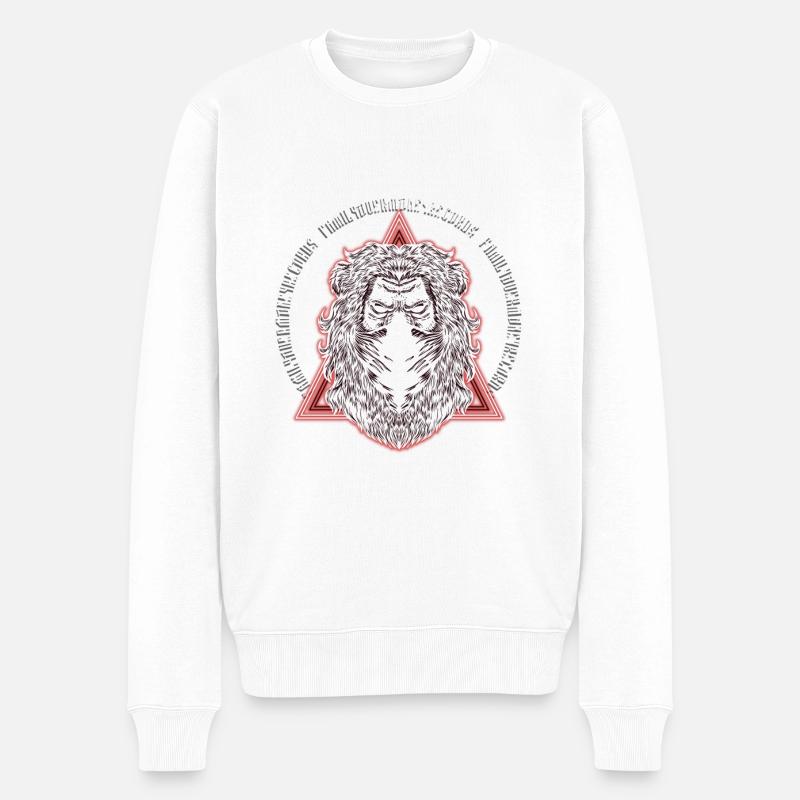 Conception FOM Lion - Pull Premium bio Homme - blanc