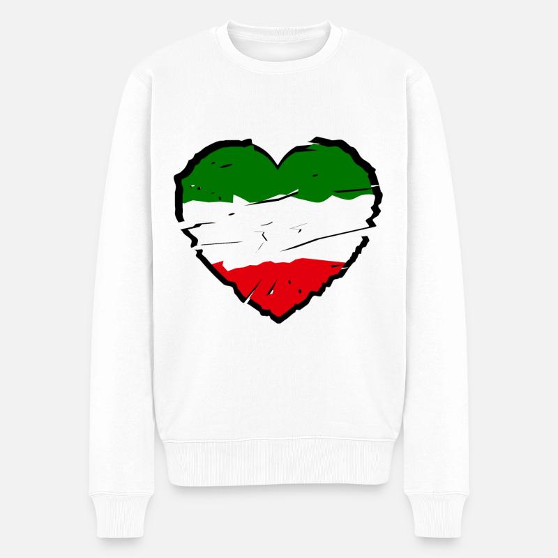 Herz von Italien - Männer Premium Bio Pullover - Weiß