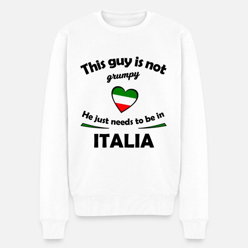 Grumpy in Italia - Männer Premium Bio Pullover - Weiß