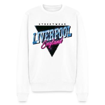 Liverpool Angleterre UK City Skyline Vintage Rétro - Pull Premium bio Homme - blanc - Devant - Thijin (182cm)
