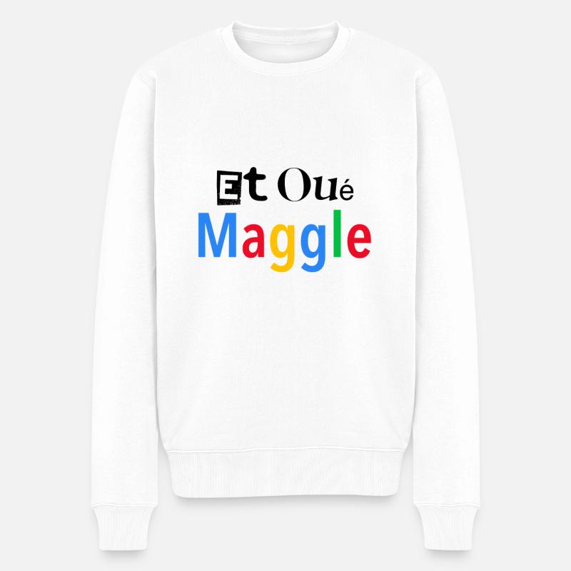 Et oué maggle - Pull Premium bio Homme - blanc