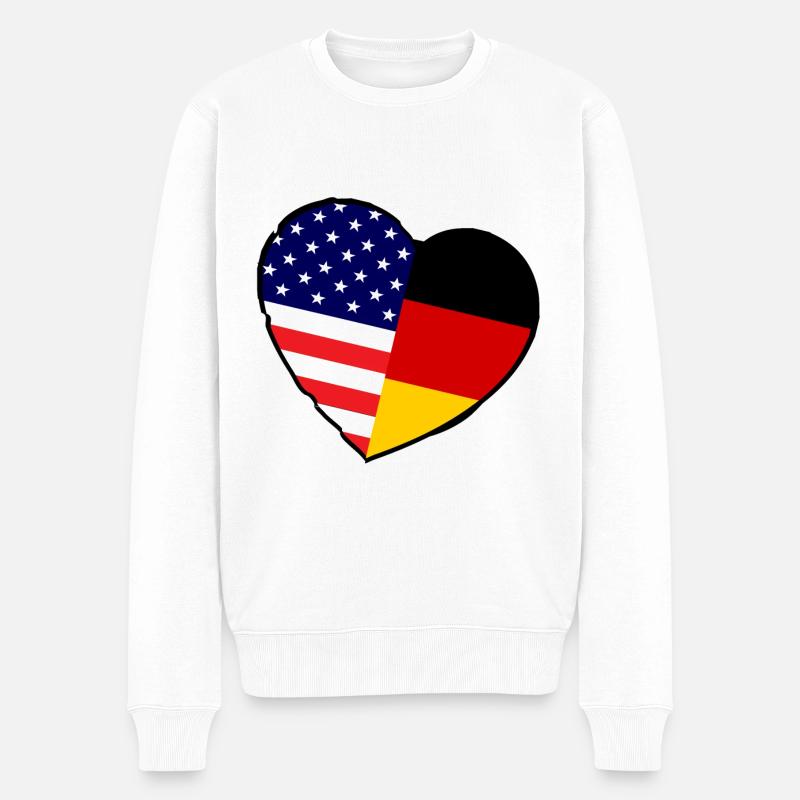 Amerikaliebe - Männer Premium Bio Pullover - Weiß