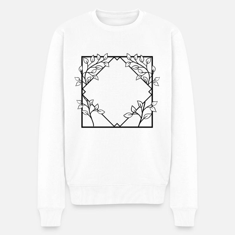 Frame with branches Square frame - Men's Premium Organic Jumper - white