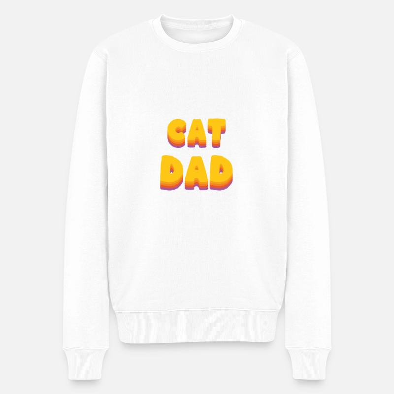 CatDad - Pull Premium bio Homme - blanc