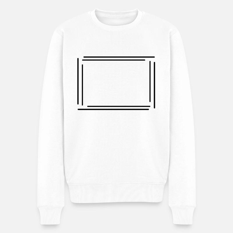 Rectangular frame with black lines - Men's Premium Organic Jumper - white