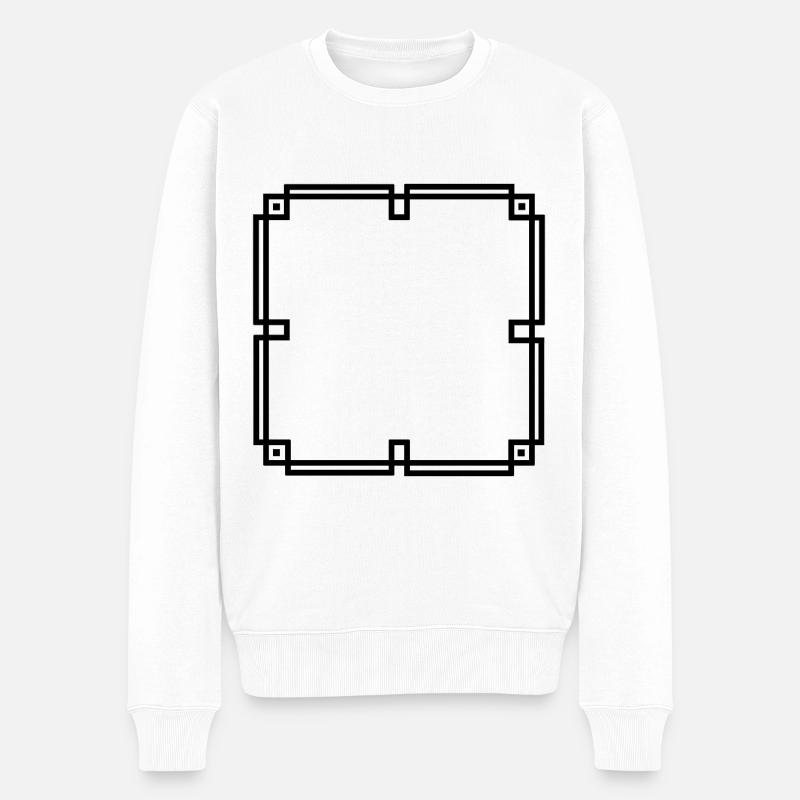 Oriental Frame Lines Line Décoration - Pull Premium bio Homme - blanc