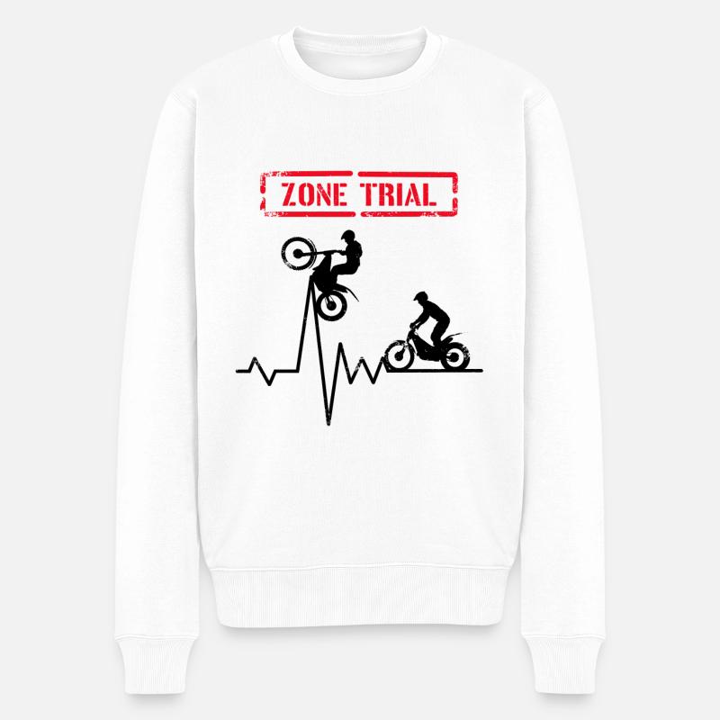 Zonen-Testversion - Heartbeat Moto-Testversion - Männer Premium Bio Pullover - Weiß