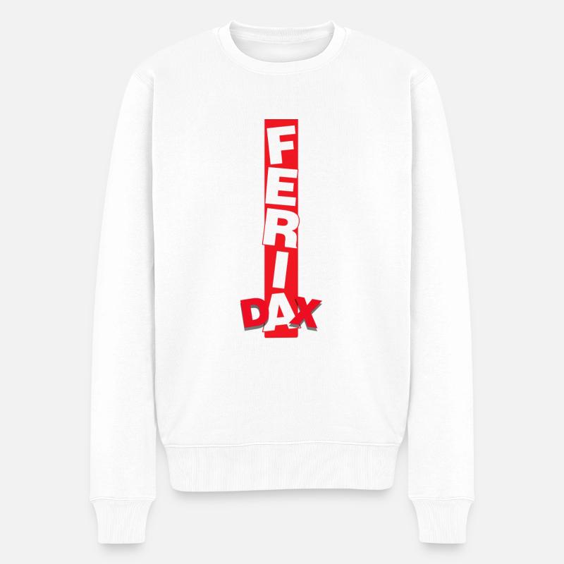 Feria Dax bande rouge & blanc - Pull Premium bio Homme - blanc