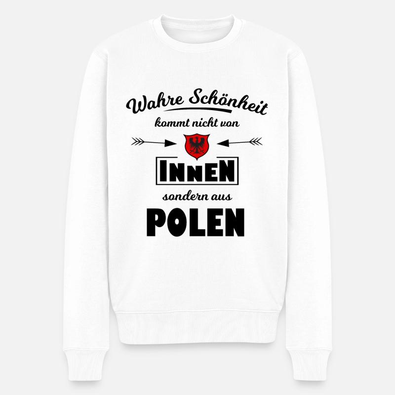 Schönheit aus Polen - Männer Premium Bio Pullover - Weiß
