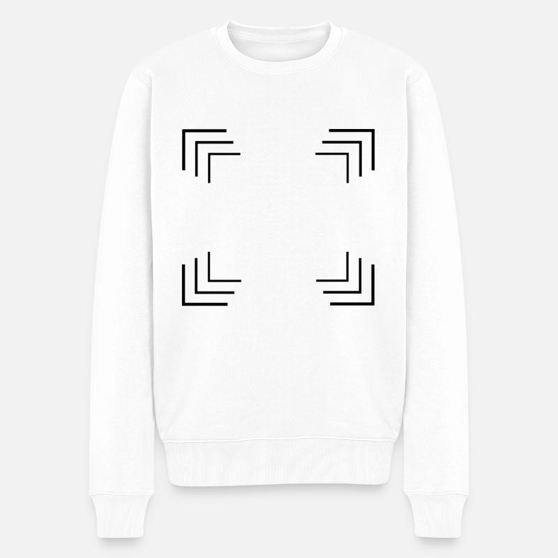 Ecken Rahmen in schwarz - Männer Premium Bio Pullover - Weiß