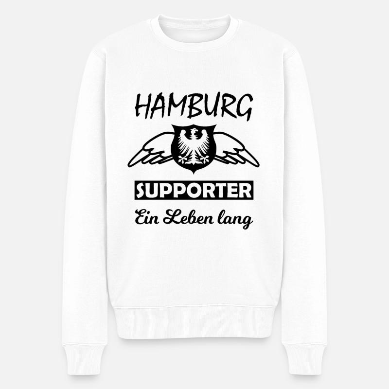 Die Hamburger Fans - Männer Premium Bio Pullover - Weiß