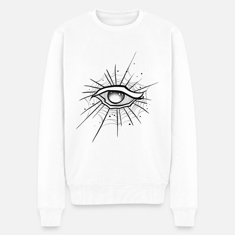 Augen-Müll-Skizze - Männer Premium Bio Pullover - Weiß