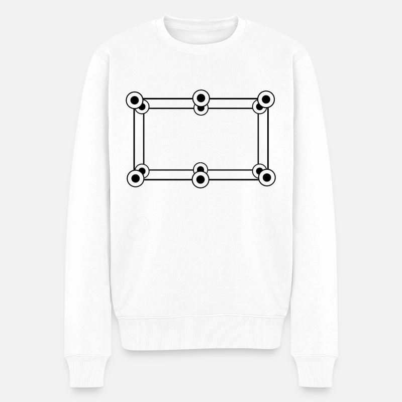 Futuristic frame with circles points - Men's Premium Organic Jumper - white