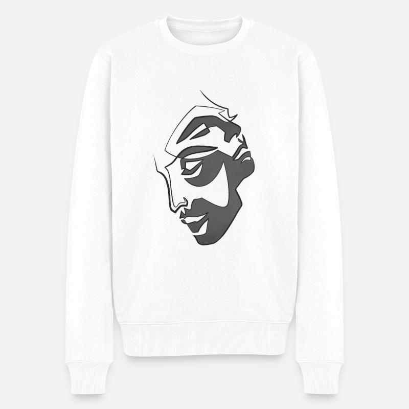 Doppelte Theatermaske - Männer Premium Bio Pullover - Weiß