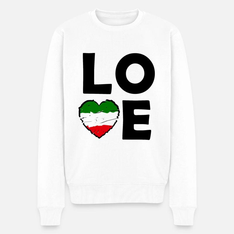 Italienliebe - Männer Premium Bio Pullover - Weiß