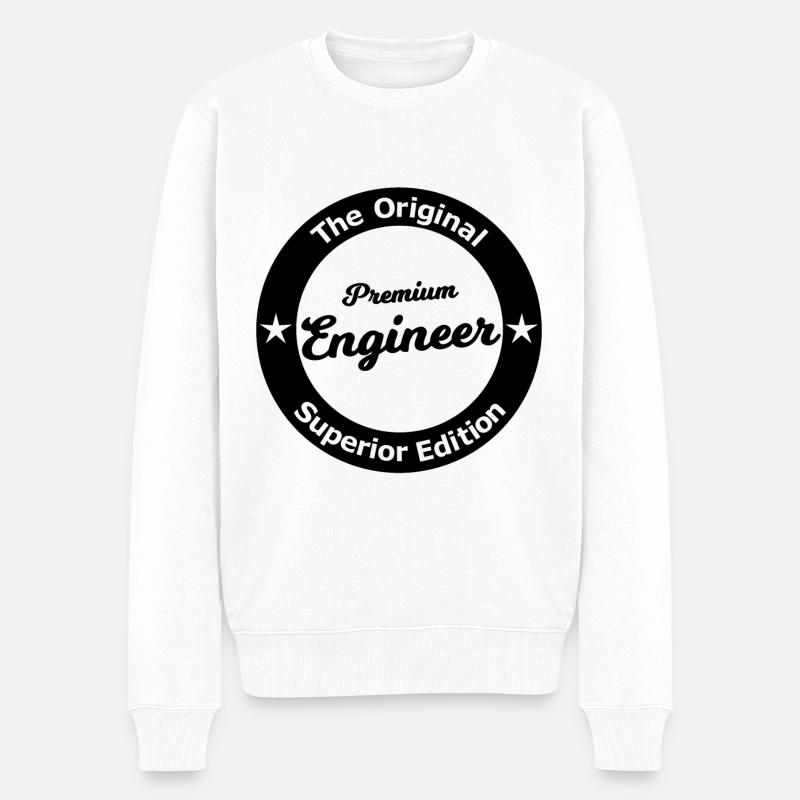 Der beste Ingenieur - Männer Premium Bio Pullover - Weiß