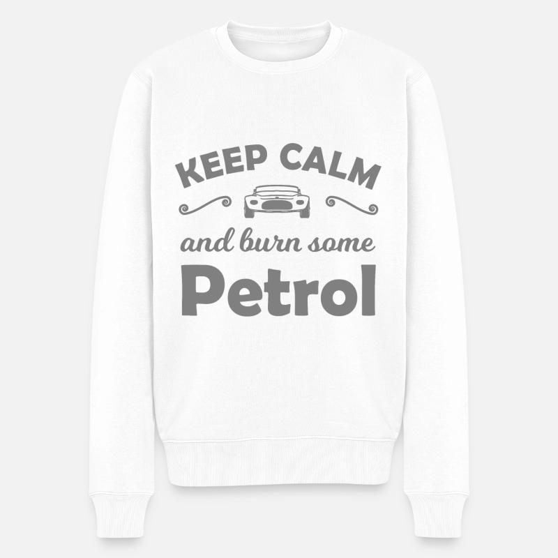 Der Autofahrer - Männer Premium Bio Pullover - Weiß