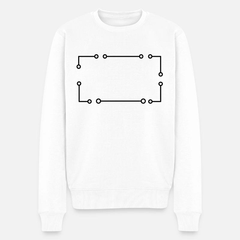 Stroke Ornamte Lines Frame Rectangular - Men's Premium Organic Jumper - white