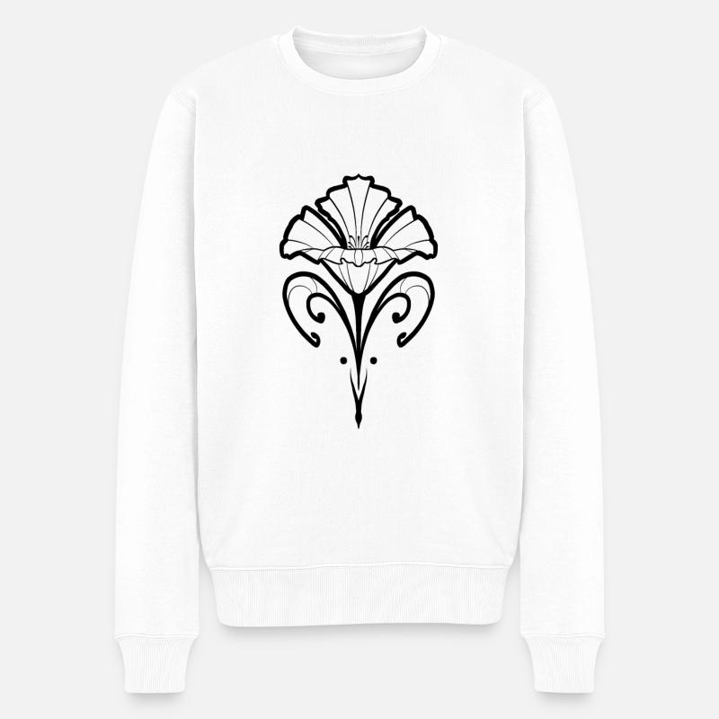 Fatline Blumendesign - Männer Premium Bio Pullover - Weiß