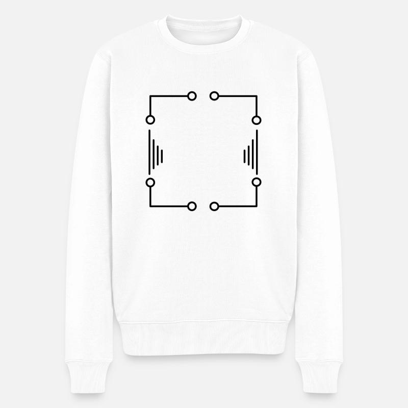 Quadratischer Rahmen Futuristisch - Männer Premium Bio Pullover - Weiß