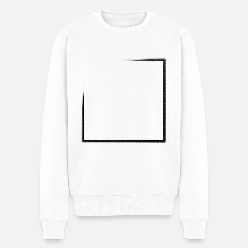 Weathered rectangular frame - Men's Premium Organic Jumper - white