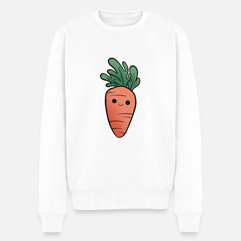 Carotte cartoon ultra mignone - Pull Premium bio Homme - blanc