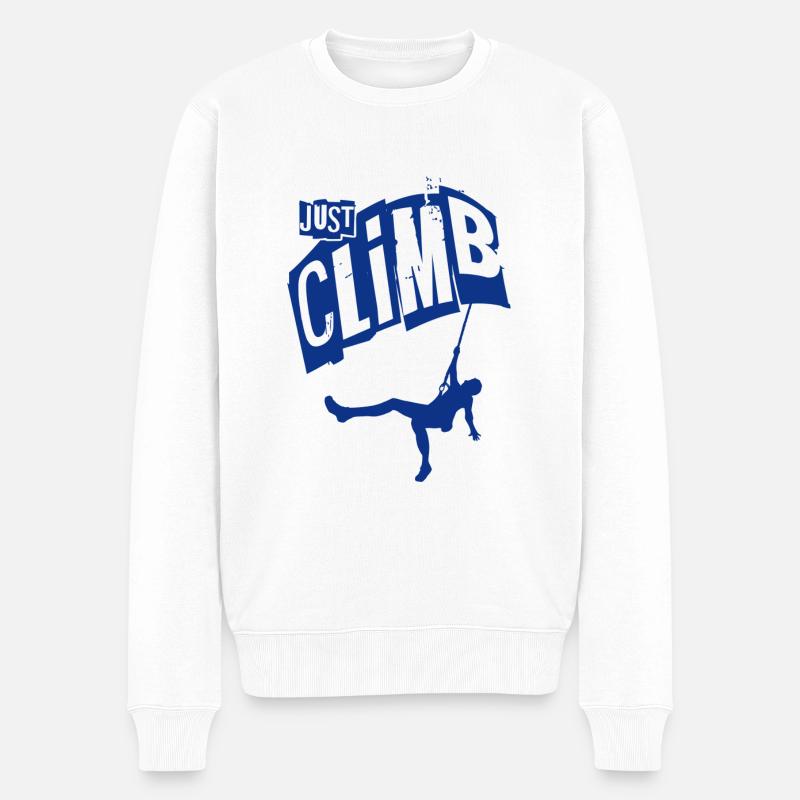 Einfach klettern - Geschenk für Kletterer - Männer Premium Bio Pullover - Weiß
