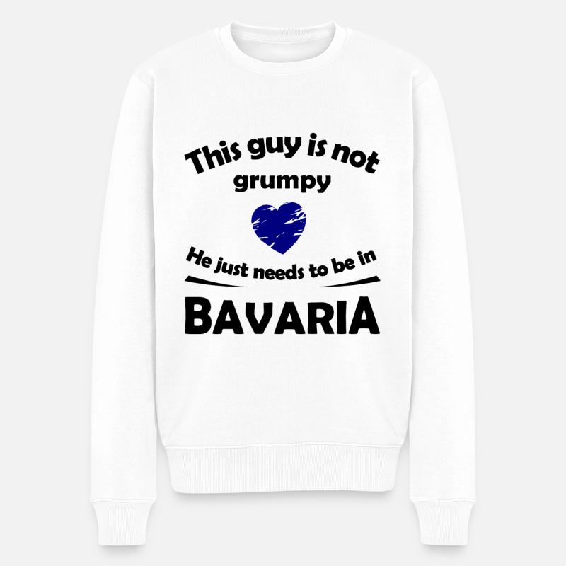 Endlich in Bayern - Männer Premium Bio Pullover - Weiß