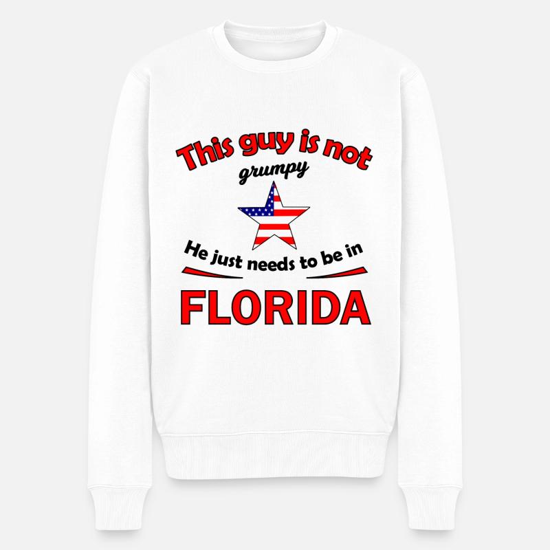 Vacances en Floride - Pull Premium bio Homme - blanc