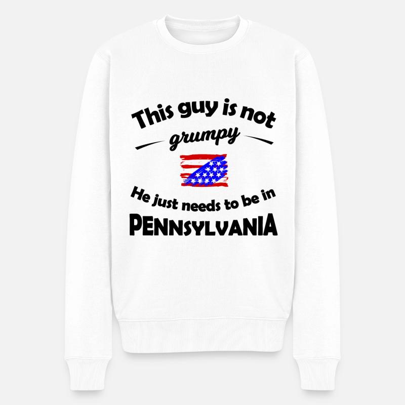 Chez lui en Pennsylvanie - Pull Premium bio Homme - blanc