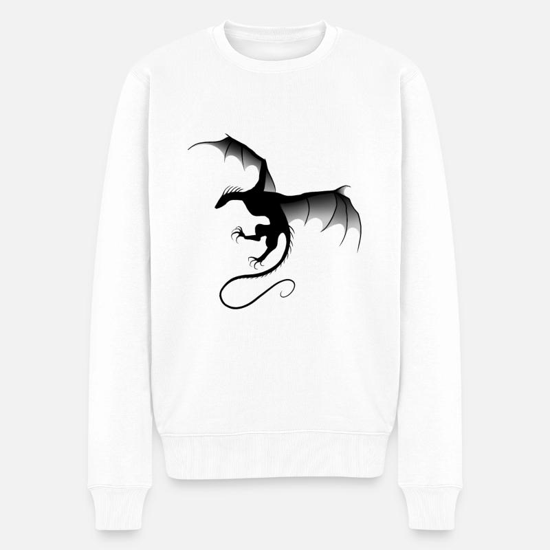 Schwarzer Drache - Männer Premium Bio Pullover - Weiß