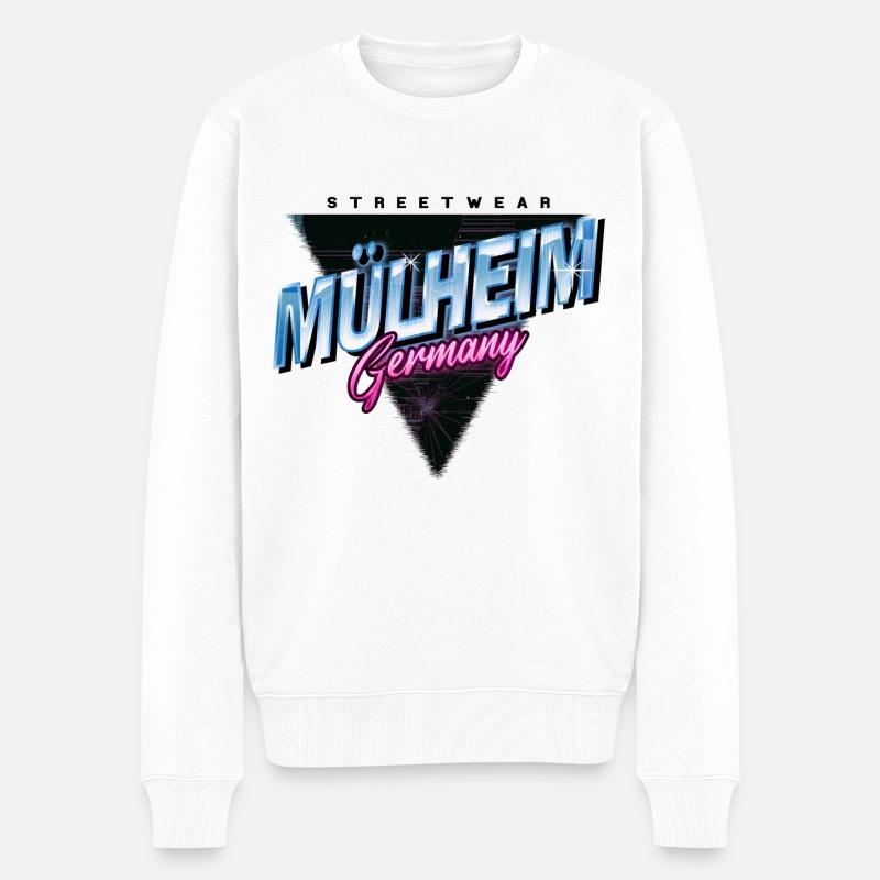 Mülheim Deutschland Stadt Skyline Vintage Retro - Männer Premium Bio Pullover - Weiß
