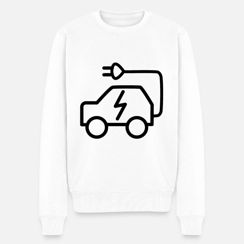 Elektrische Fahrzeuge - Männer Premium Bio Pullover - Weiß