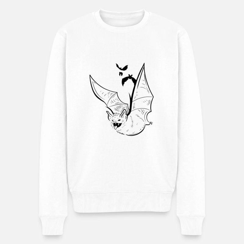 Halloween Fledermäuse - Männer Premium Bio Pullover - Weiß