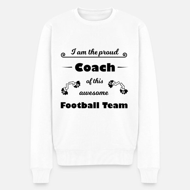 Der beste Fußball Trainer - Männer Premium Bio Pullover - Weiß