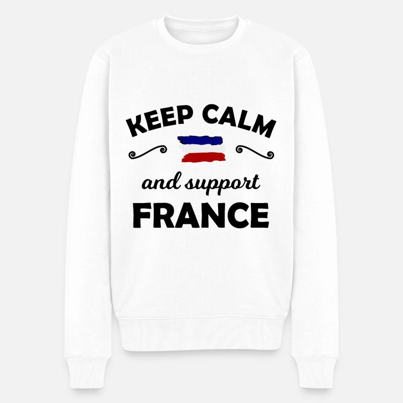 Die Frankreich Unterstützer - Männer Premium Bio Pullover - Weiß