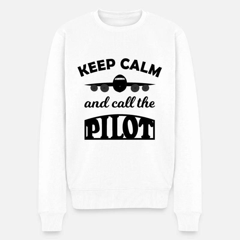 Der beste Pilot - Männer Premium Bio Pullover - Weiß